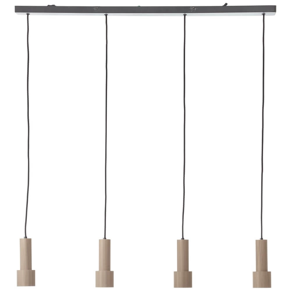 Hanglamp recht Cadiz 4-lichts zwart met brons Brilliant 4004353446948