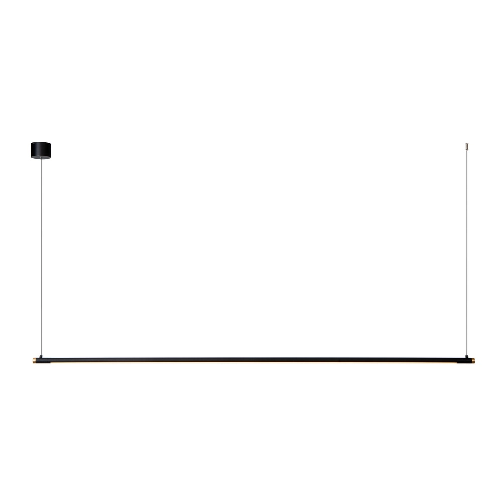 Strakke hanglamp Marnik zwart 200cm