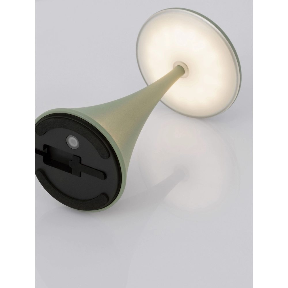 Tafellamp Elbo olijfgroen met USB Lyora 5212017476951