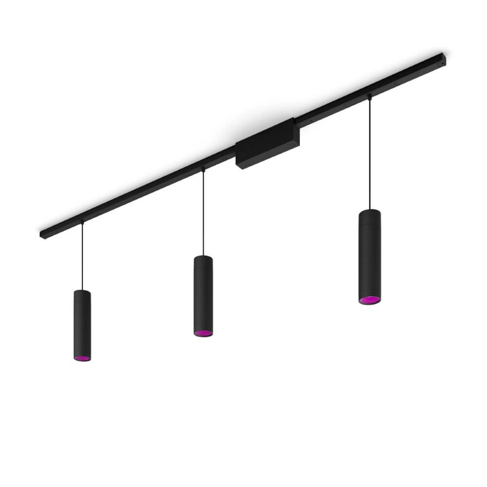 Hue Perifo - White and color set van 3 hanglampen zwart Philips 8719514407725