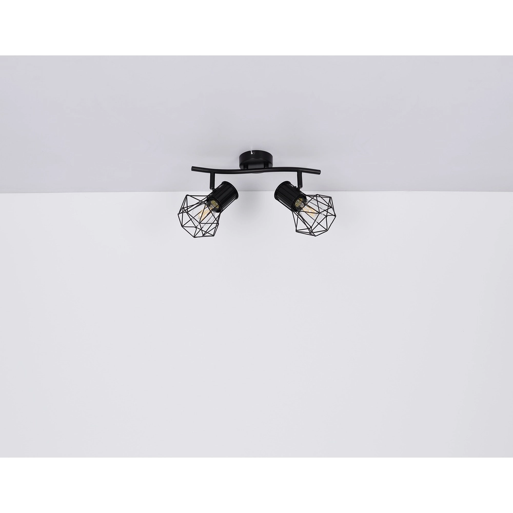 Plafondlamp Priska 2-lichts zwart Globo 9007371400171