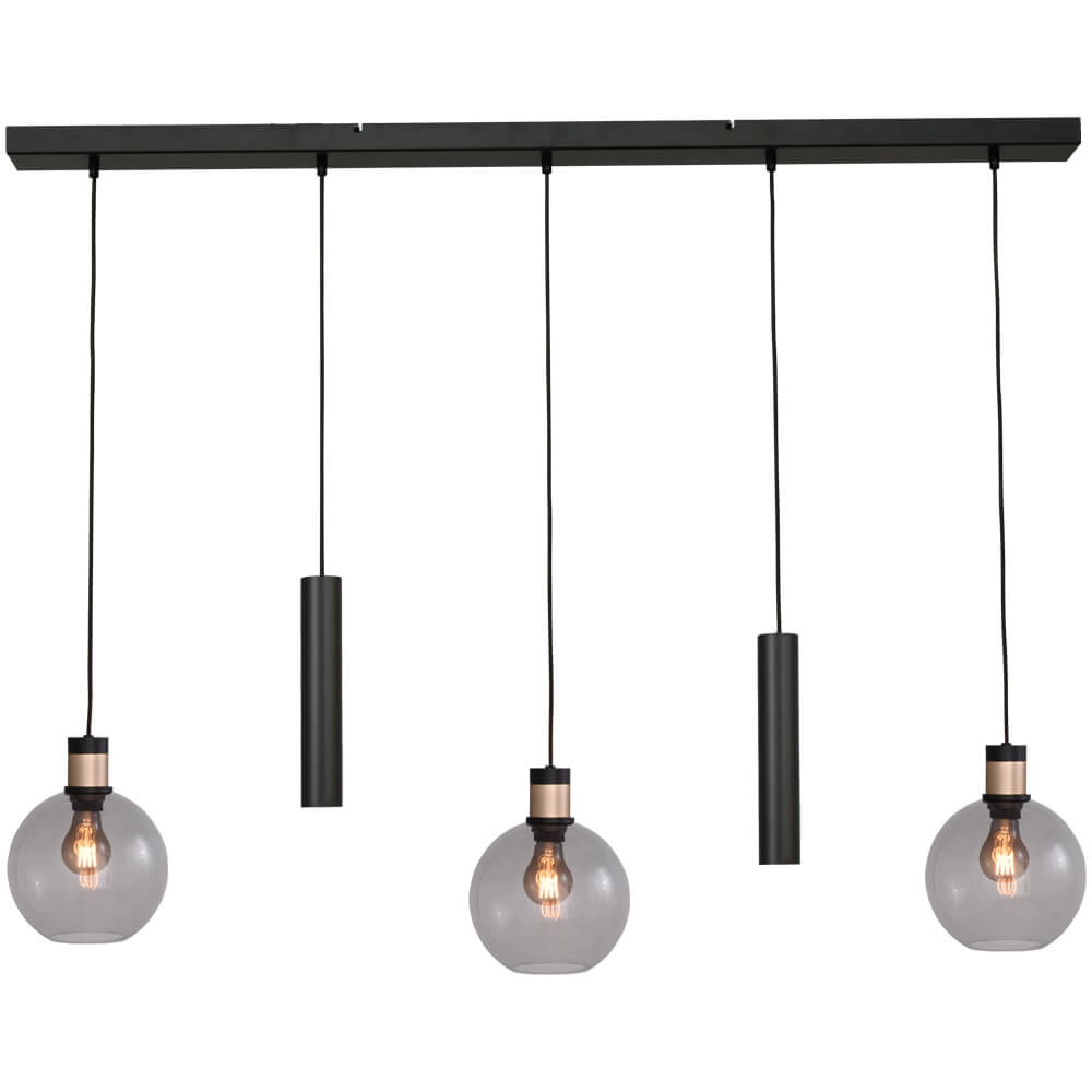 Hanglamp Lazise 2 3x Ø 20cm en 2x GU10 zwart