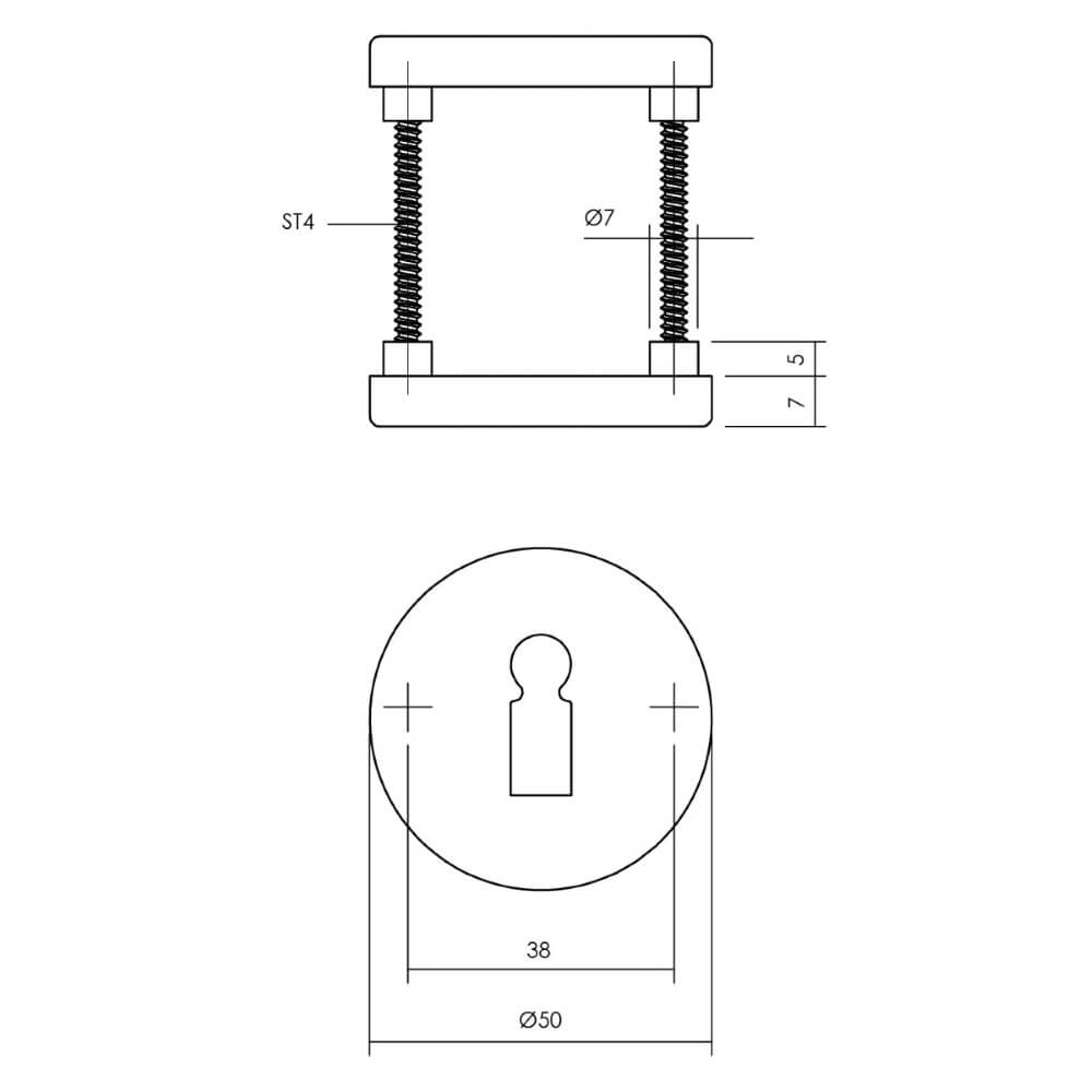 Set van 2 sleutelrozetten Tira rond aluminium Intersteel 8714186648353