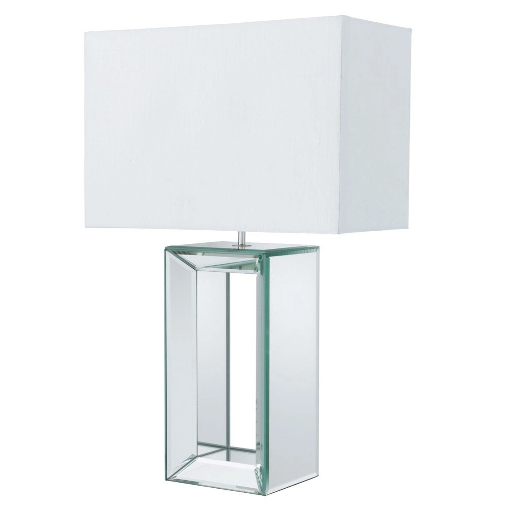 Schemerlamp Mirror wit met spiegelglas