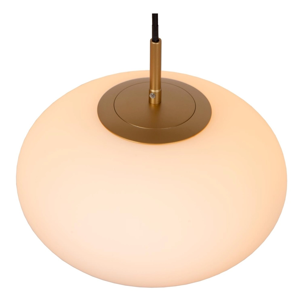 3-lichts hanglamp Elysee design zwart met opaal Lucide 5411212211774