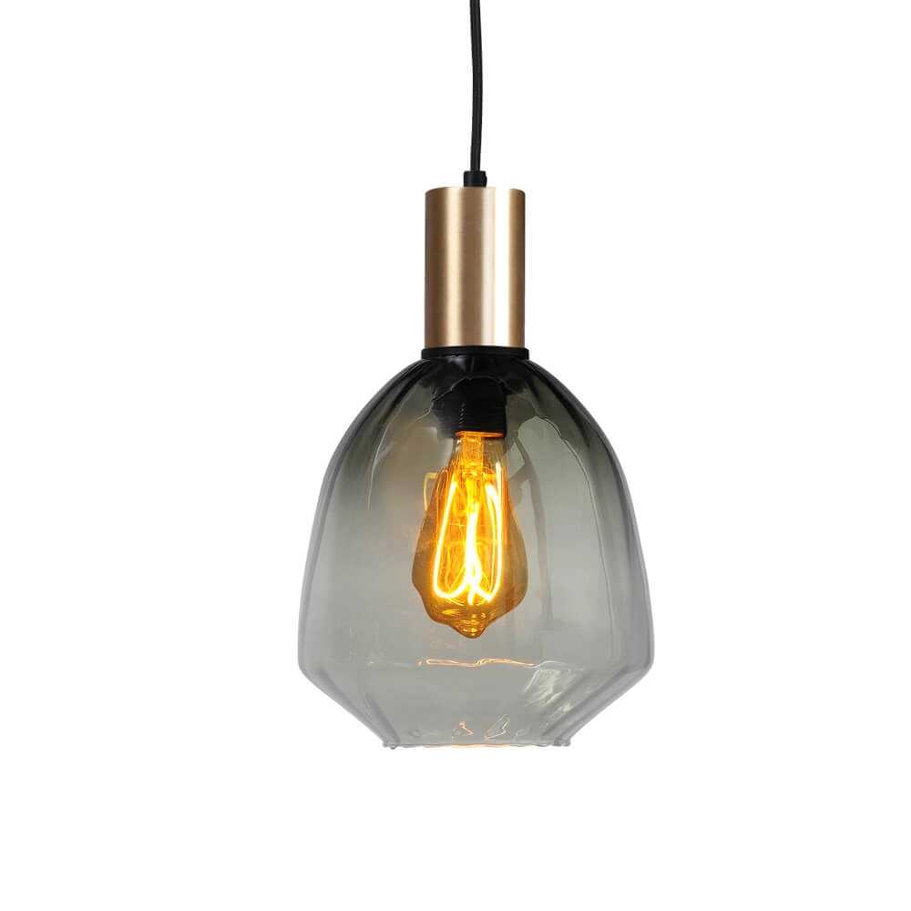 3-lichts hanglamp - goud - Porto met Nicolette glazen Masterlight 8718121270081