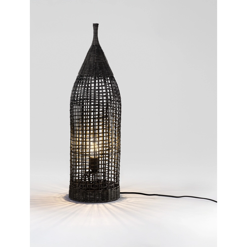 Bohemian vloerlamp Naos rotan 73H zwart