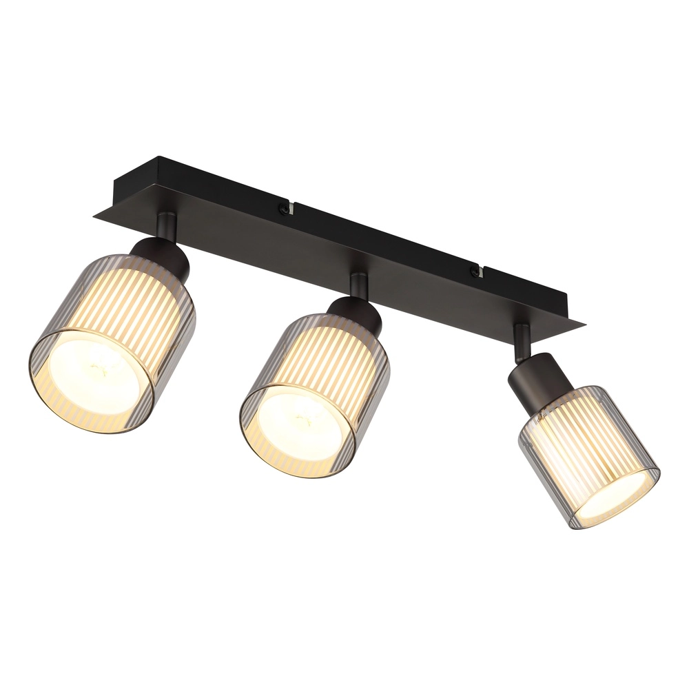 Design plafondlamp Villegas 3-lichts gunmetal