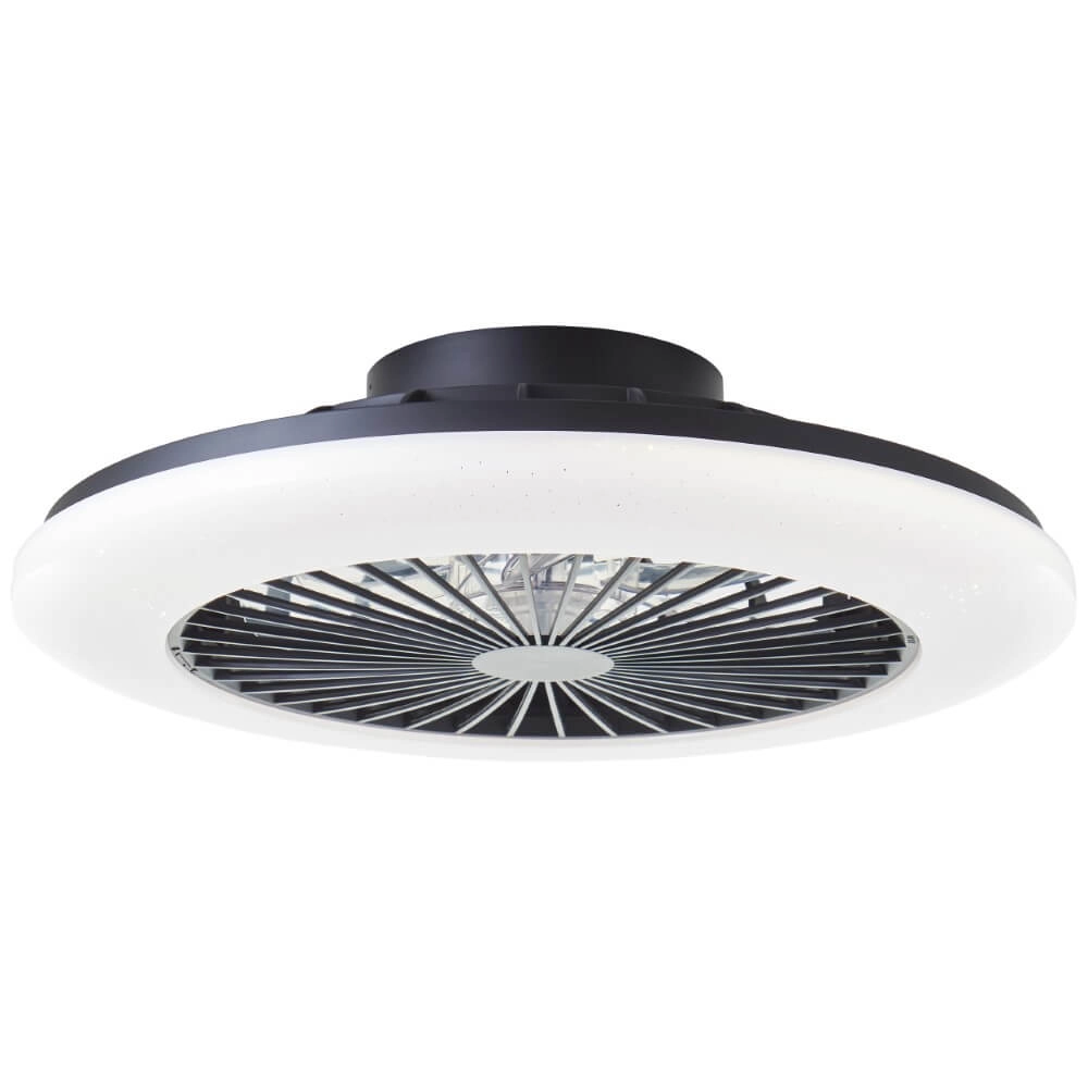 Zwarte ventilator Salerno met RGB functie Brilliant 4004353435881