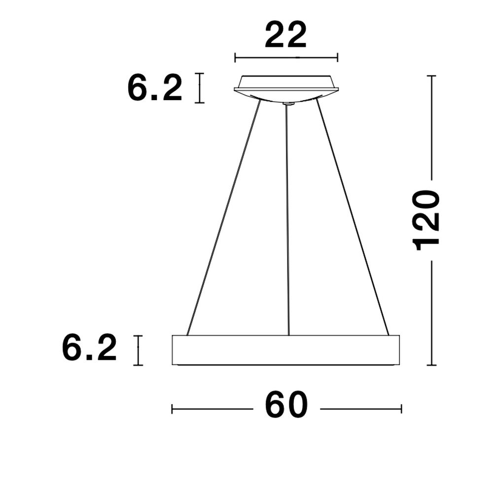 Hanglamp Rando Thin zwart Ø 60cm Lyora 5212017420220