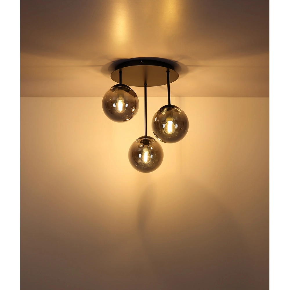 3-lichts plafondlamp Harmon zwart Globo 9007371583928