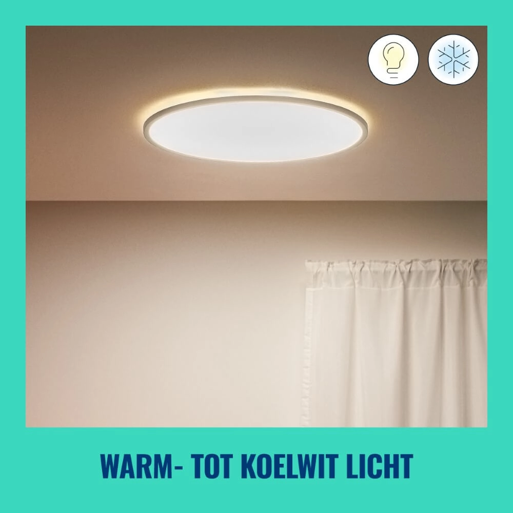 Slimme plafonnière SuperSlim Ø 55cm - wit WiZ 8719514554979