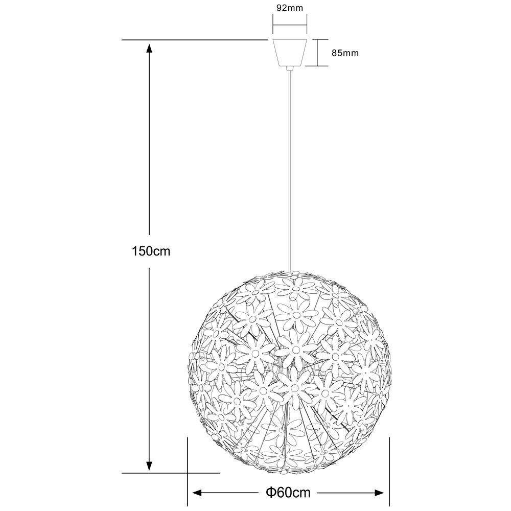 Witte hanglamp Stella bloemetjes Ø 60cm Globo 9007371369928