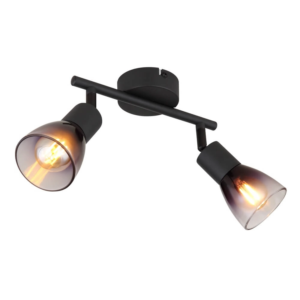 Zwarte plafondlamp Satella 2-lichts