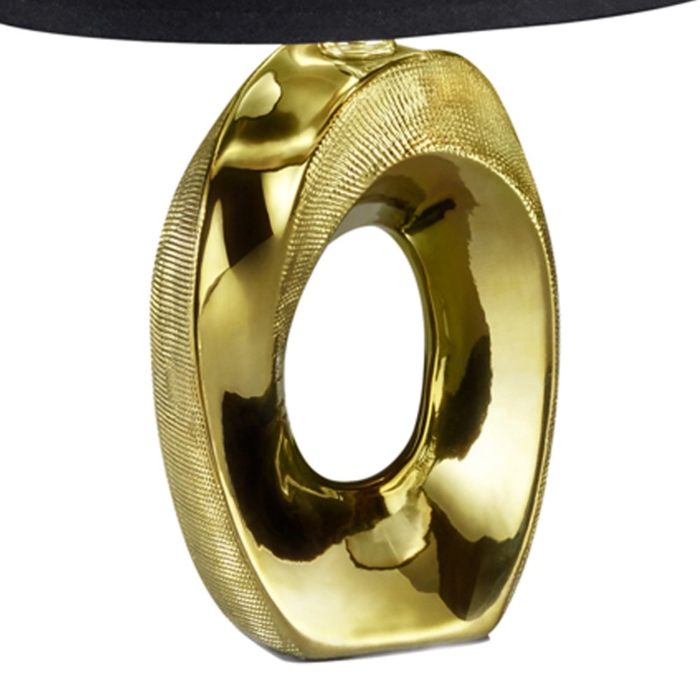 Tafellamp Taba goud met zwarte lampenkap Trio 4017807377484