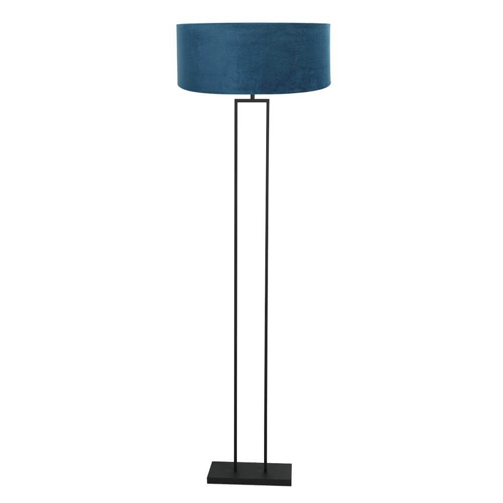 Vloerlamp 160cm Stang zwart met blauwe kap