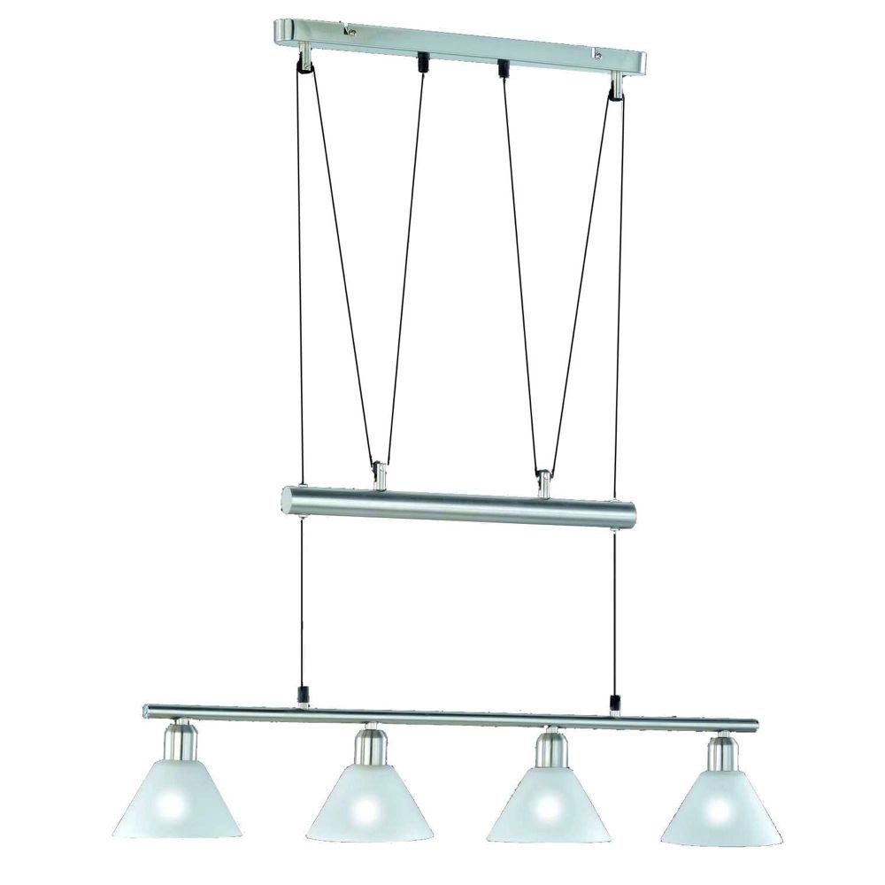 Moderne Hanglamp Series 3751 4-lichts nikkel mat