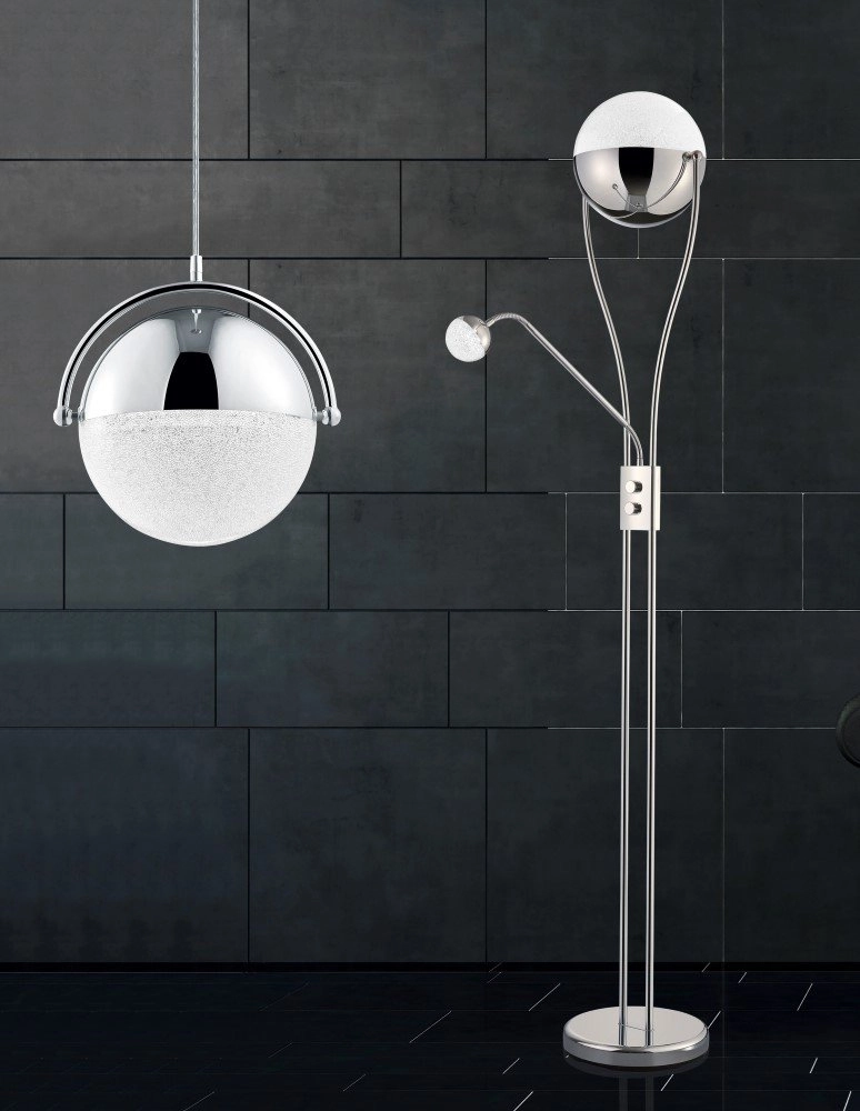 LED vloerlamp Chris 2-lichts 180cm chroom Trio 4017807336795