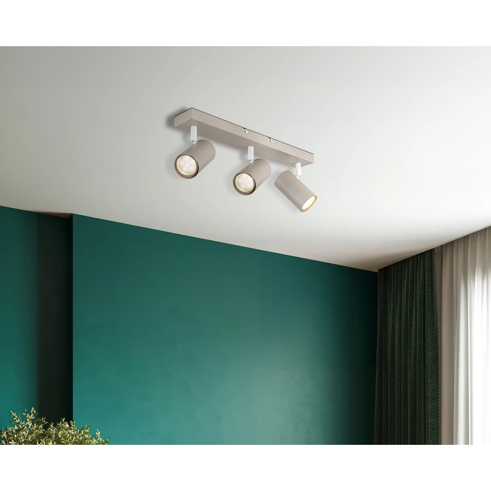 3-lichts plafondspot Robby zand bruin Globo 9007371569458