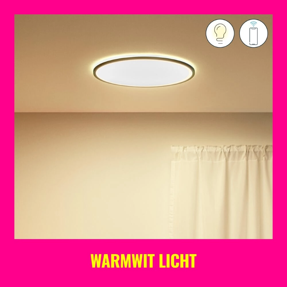 Slimme plafonnière SuperSlim Ø 43cm - zwart WiZ 8719514554955