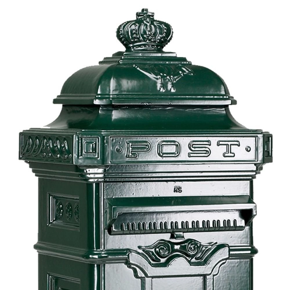Mailbox Colombus B1B 2-deurs kolom - zwart KS verlichting 8714732170949