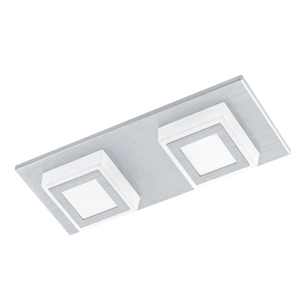 Led plafondlamp Masiano 2-lichts metaalgrijs