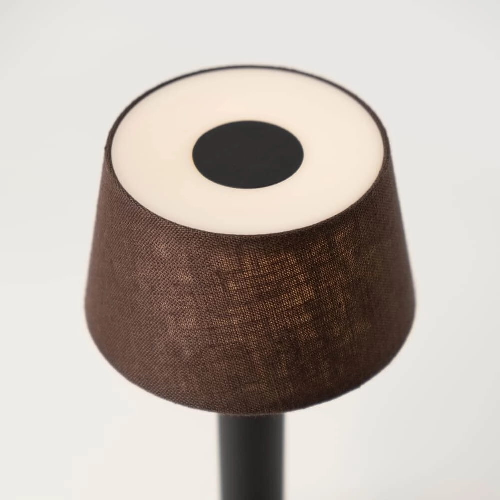 Oplaadbare tafellamp Two Black Brown linnen Humble 7446023312370