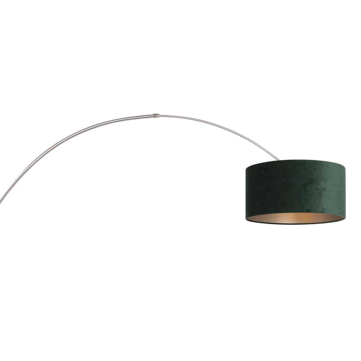 Wand Booglamp Sparkled RVS met groen velourse kap Steinhauer 8712746146158