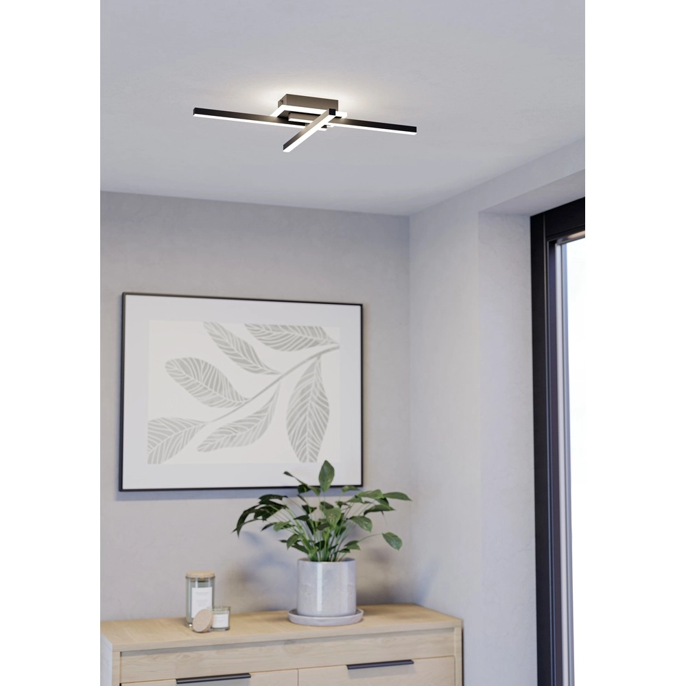 Moderne plafondlamp Nogaredo zwart 50 x 30cm Eglo 9008606391561
