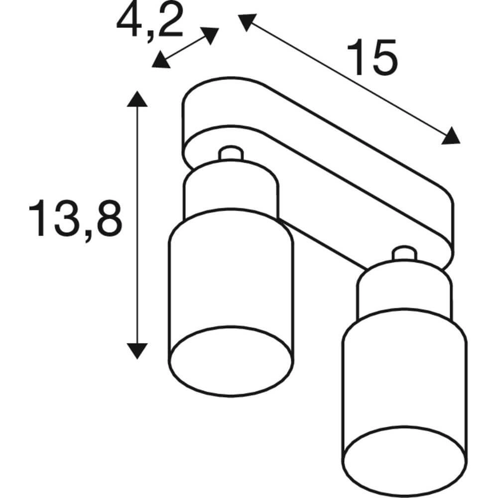 Dubbele spot Puri 2.0 Tube zwart SLV 4024163293655