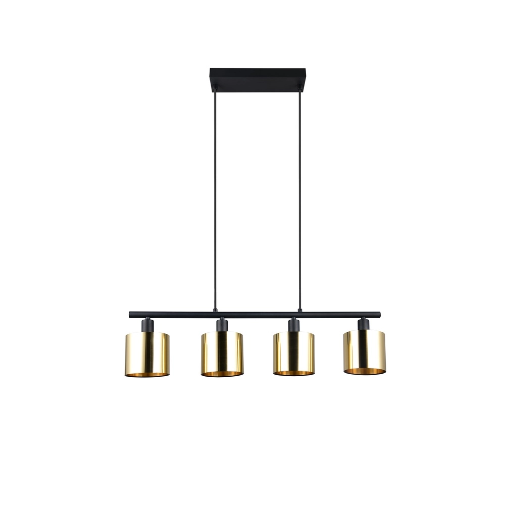 Hanglamp Jason zwart met goud 3-lichts Trio 4017807641165