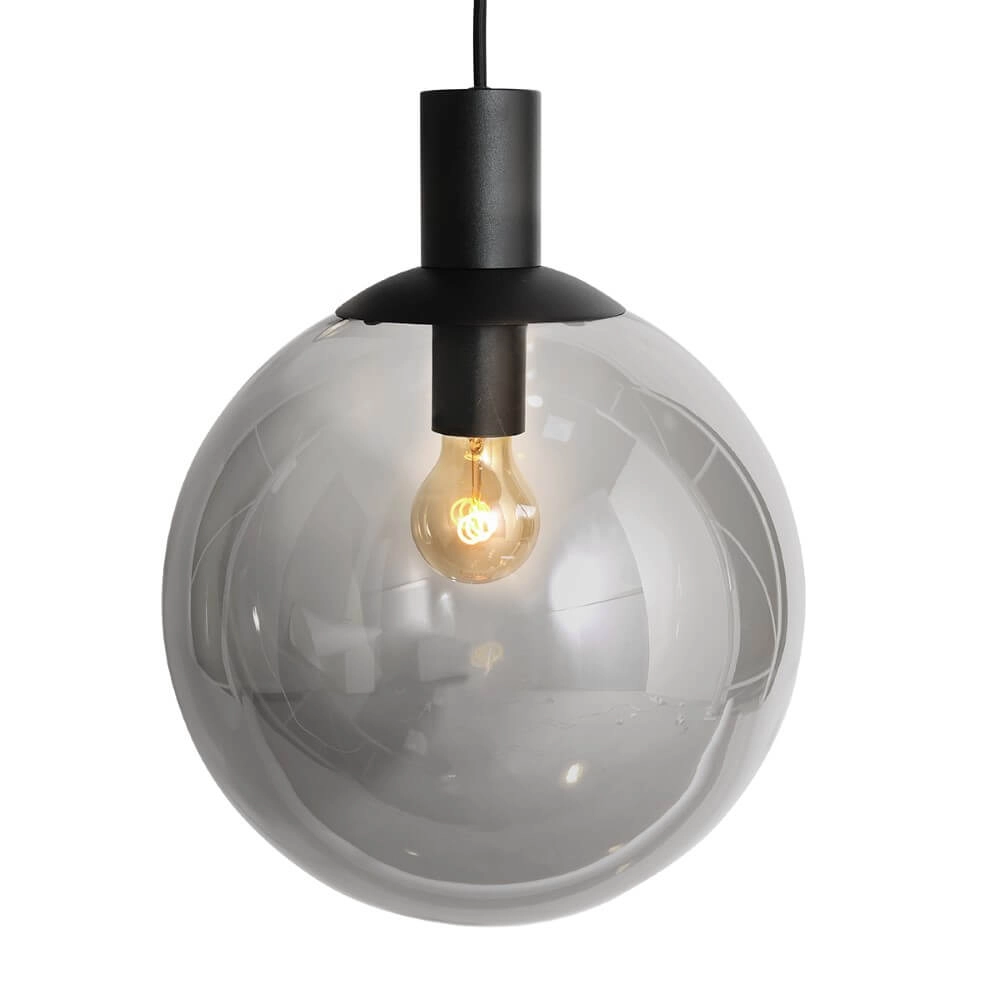 Vide hanglamp Bollique zwart met rookglas Steinhauer 8712746172997