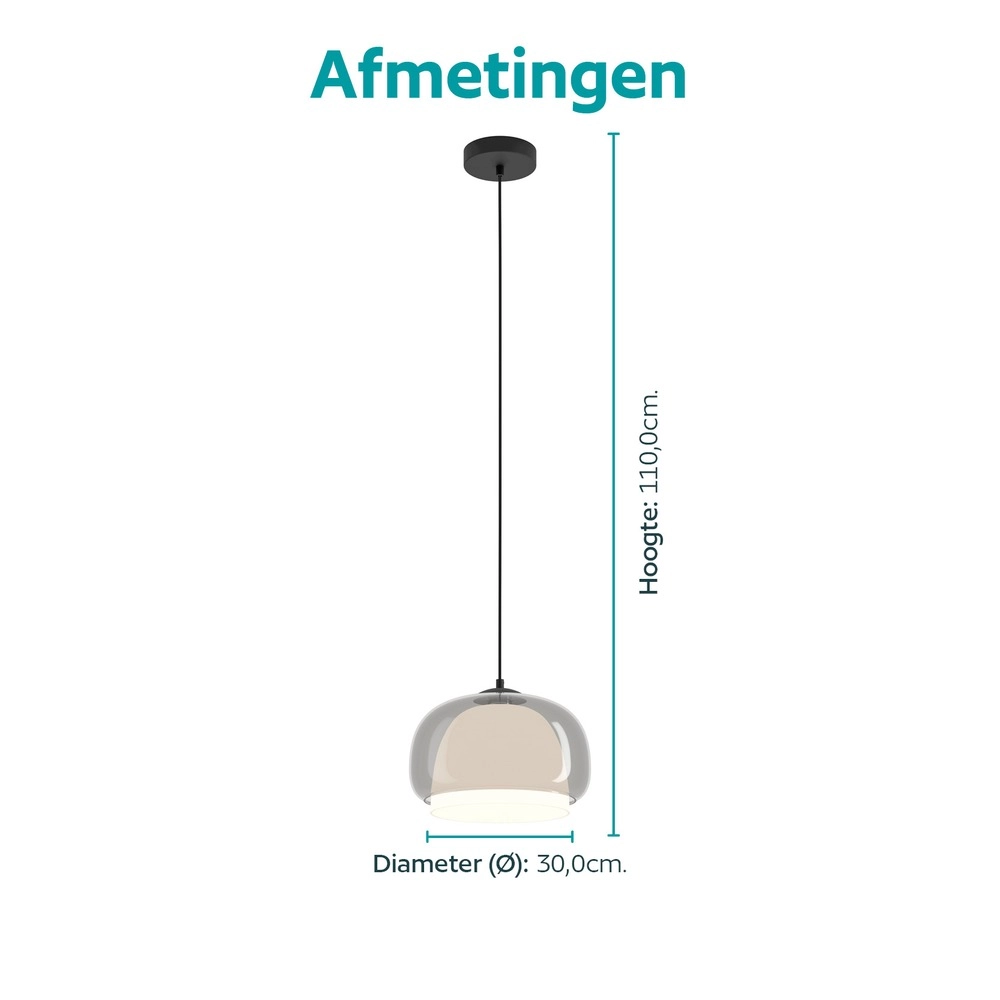Design hanglamp Belomontejo zwart Ø 30cm Eglo 9008606406739
