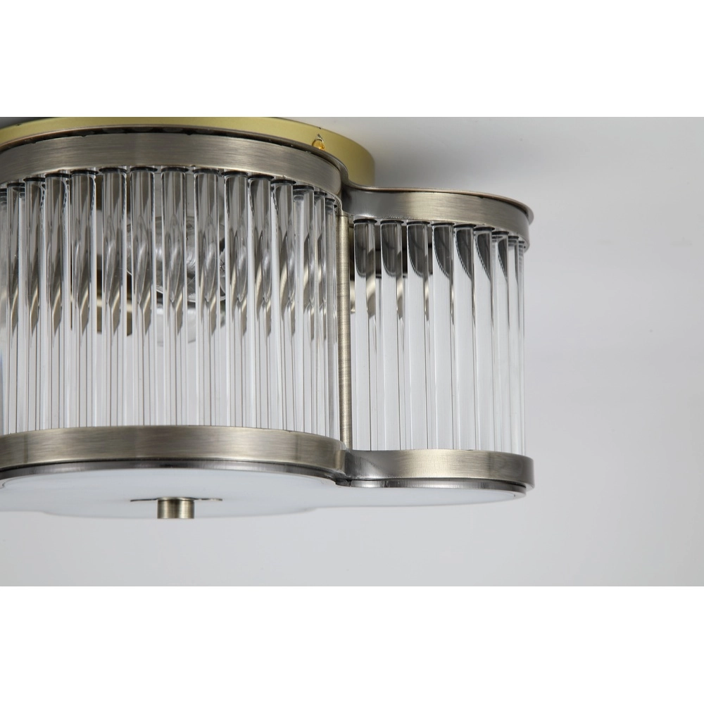 Plafondlamp Lotus antiek messing Ø 32cm Searchlight 5053423302133
