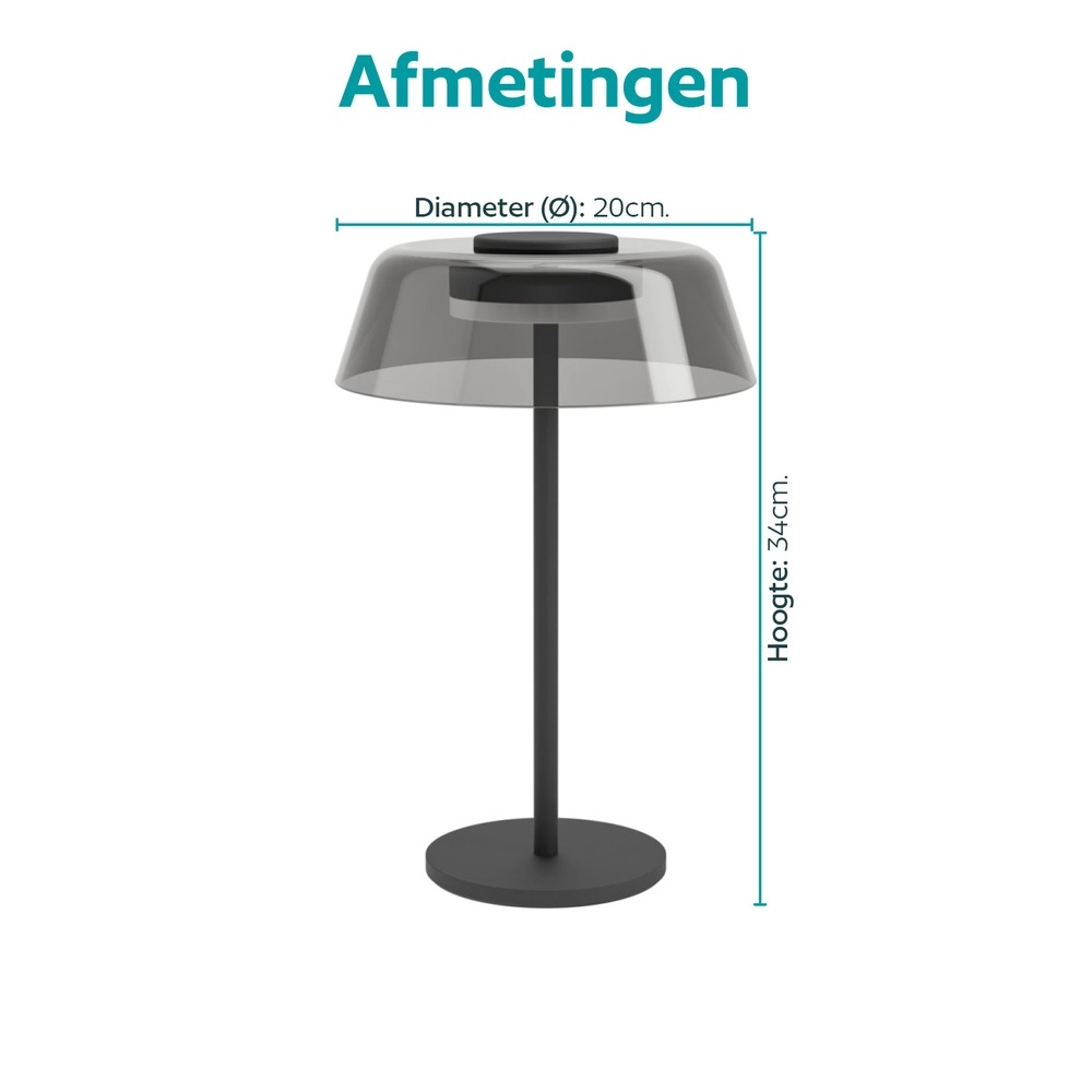 Smart tafellamp Arroyo-Z zwart Eglo 9008606390304