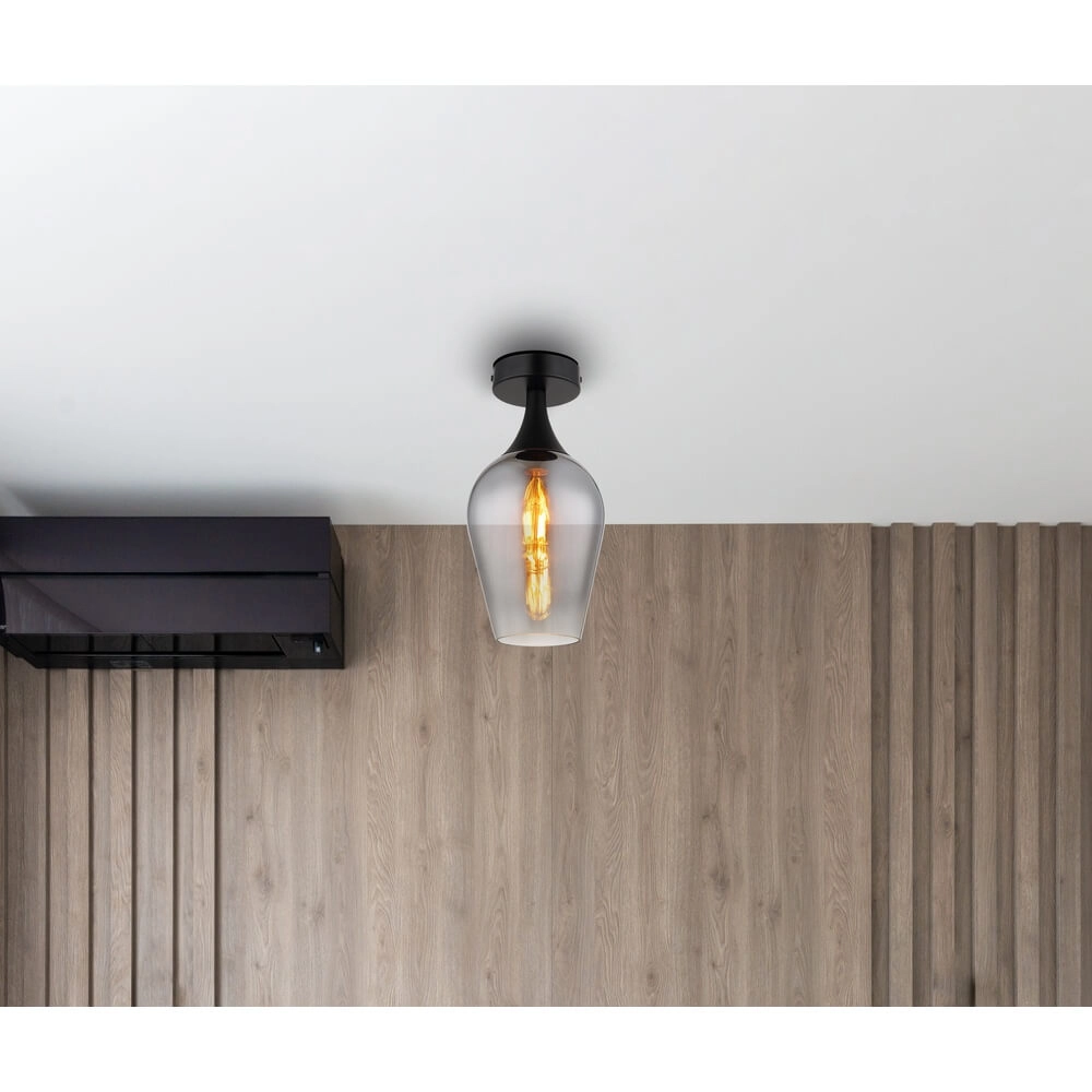 Plafondlamp Lavus smoke glas Ø 15cm Globo 9007371471201