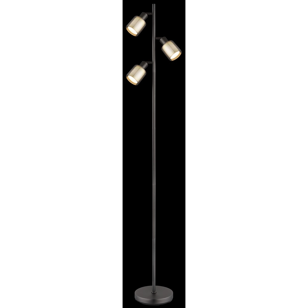 Design vloerlamp Villegas 3-lichts gunmetal Globo 9007371569953