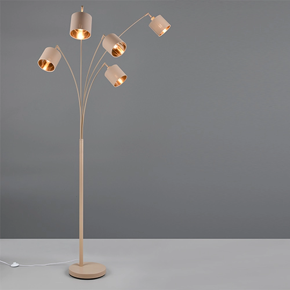 Vloerlamp Tommy 5-lichts zand bruin Trio 4017807714210
