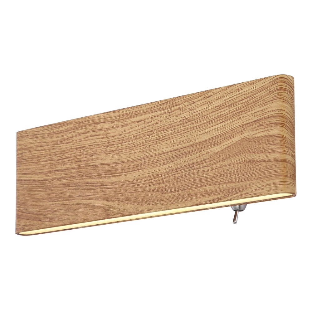 Design wandlamp Siegfried S hout met schakelaar