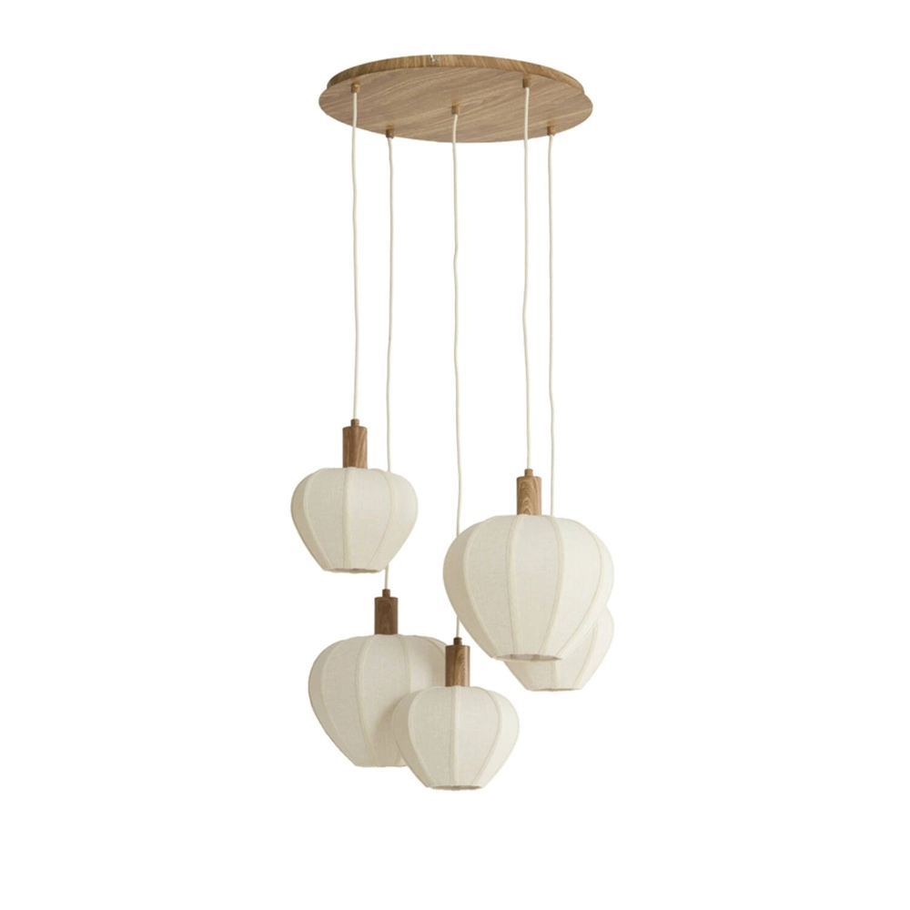 Japandi hanglamp Huxi 5-lichts licht
