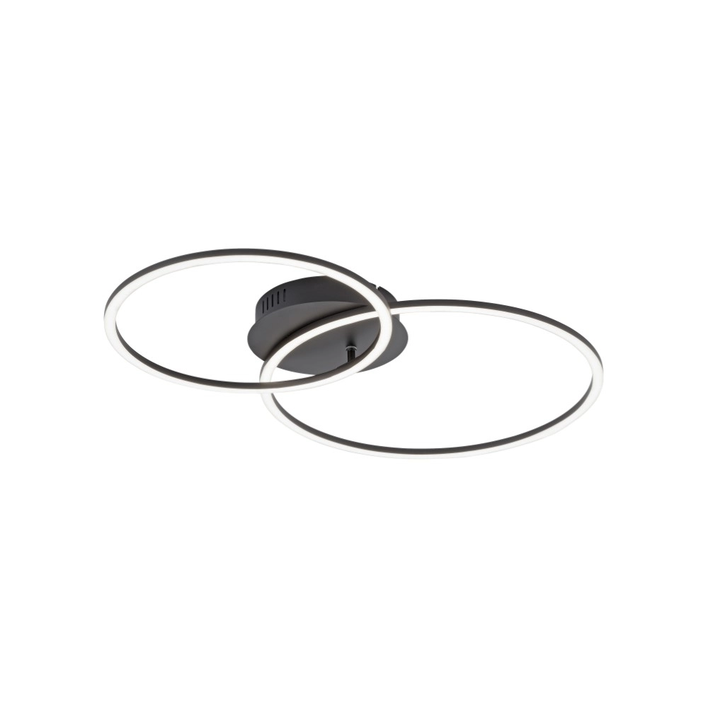 Plafondlamp Ivanka 2-rings zwart