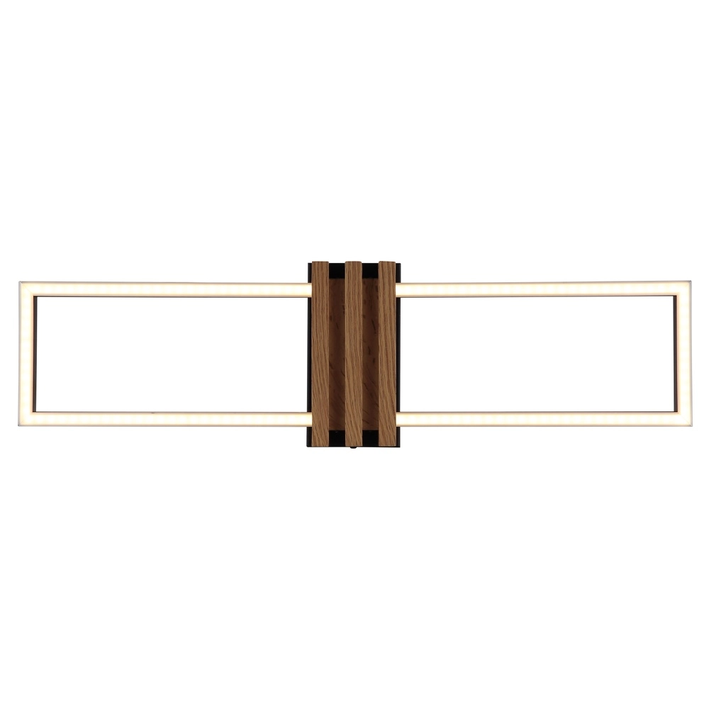 Moderne plafondlamp Dakari I zwart met hout 60cm Globo 9007371522781