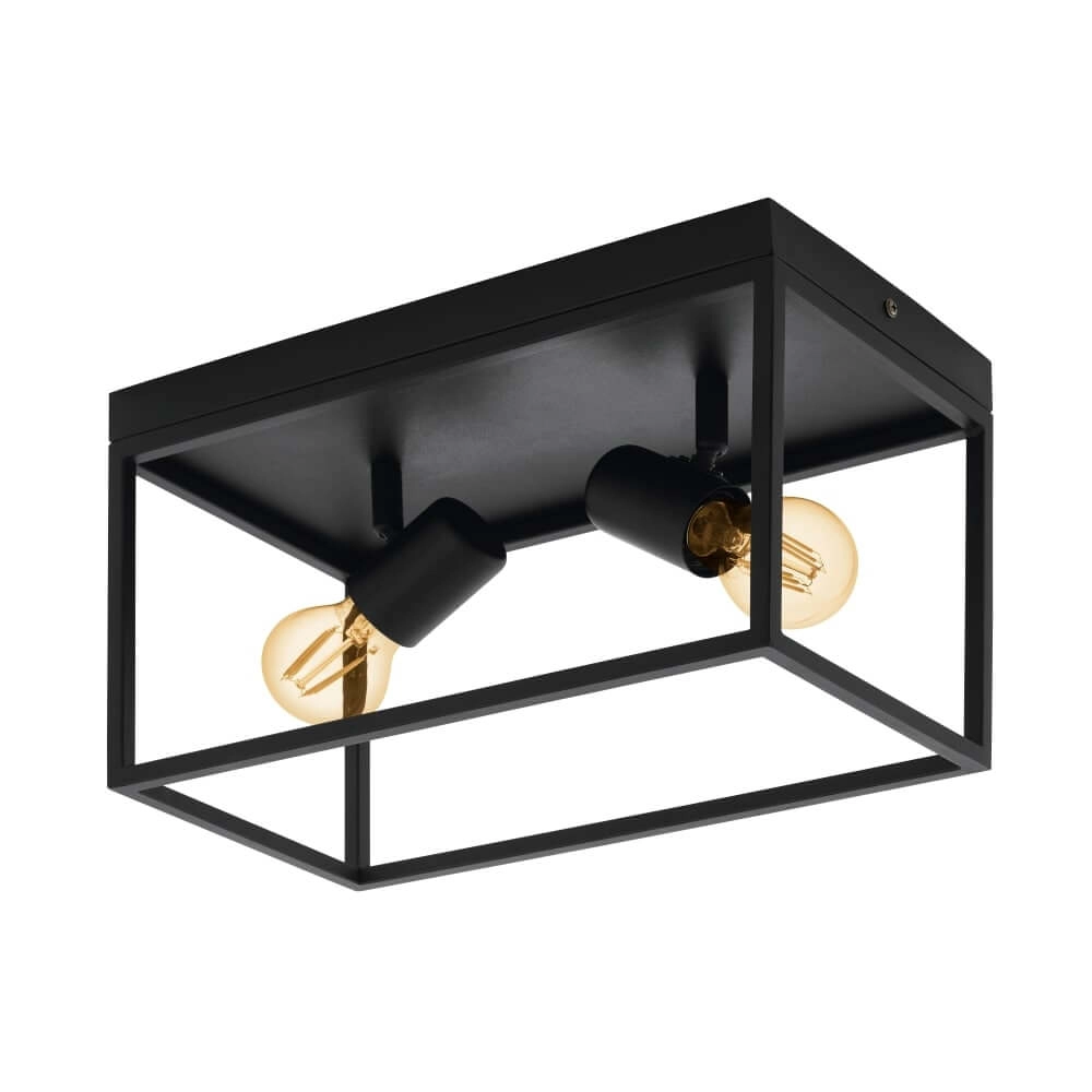 Zwarte plafondlamp Silentina 2-lichts