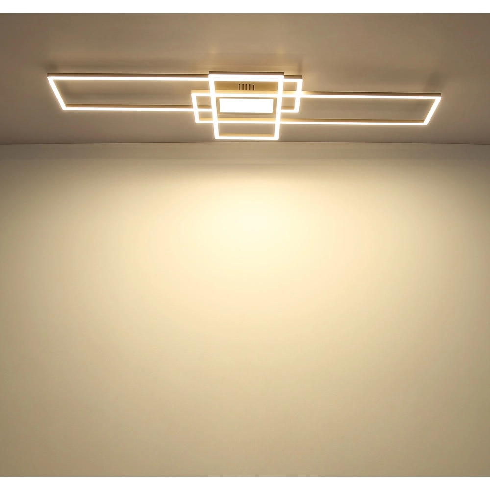 Zand bruine plafondlamp Saunders langwerpig Globo 9007371593354