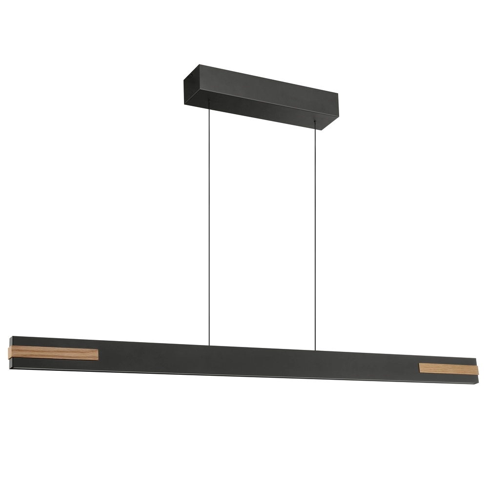 Strakke hanglamp Streamline zwart met hout Brilliant 4004353463631