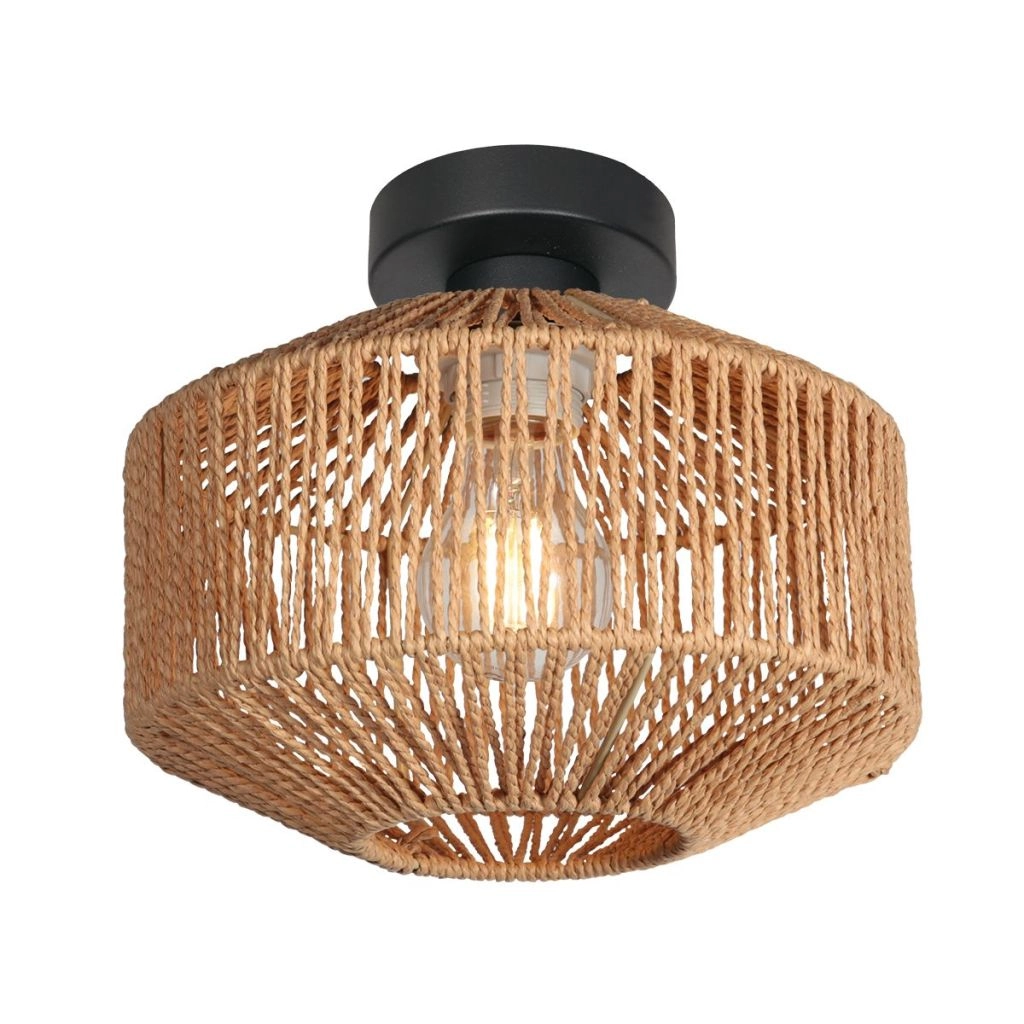 Plafondlamp Ropex met rotan kap Ø23cm Steinhauer 8712746182972