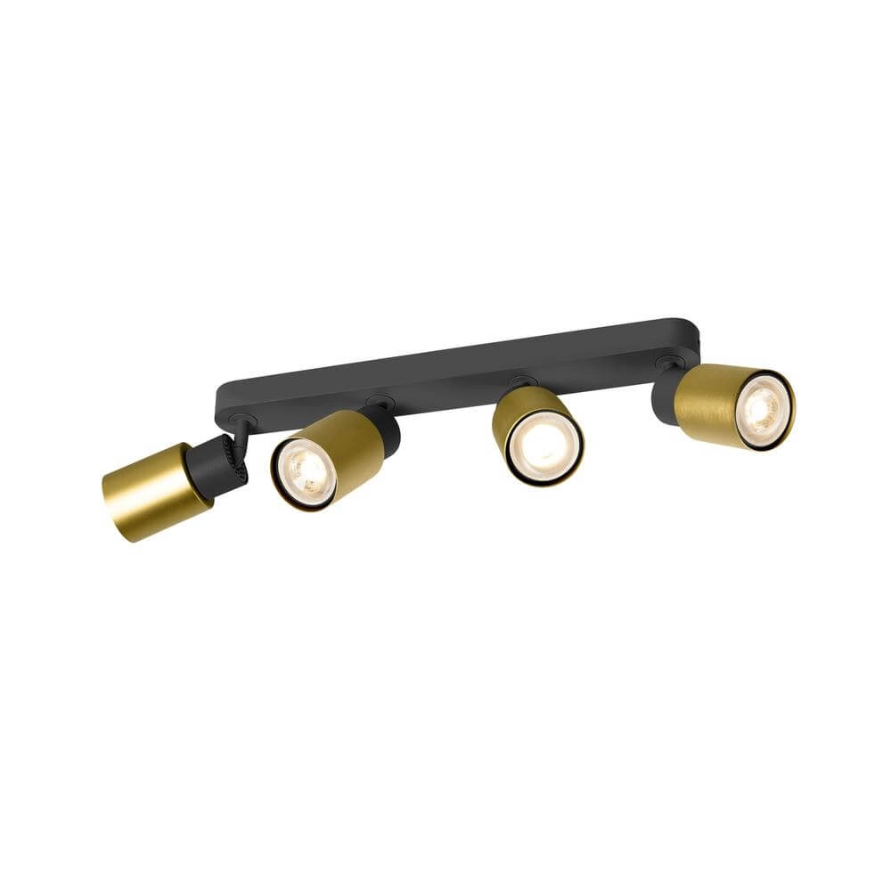 Spot Puri 2.0 Tube zwart-goud 4-lichts