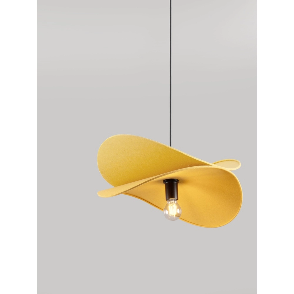 Moderne hanglamp Luve zwart met geel Lyora 5212017493705