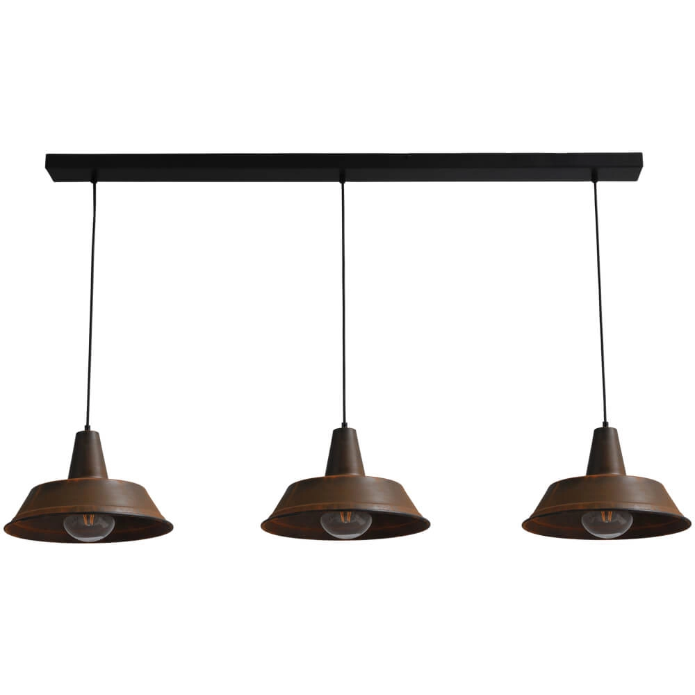 Eetkamerlamp Industria 3x35 roestbruin 3-lichts