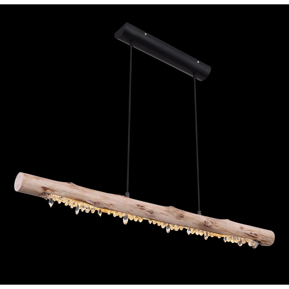 Eettafel hanglamp Felicitas zwart met hout Globo 9007371392889